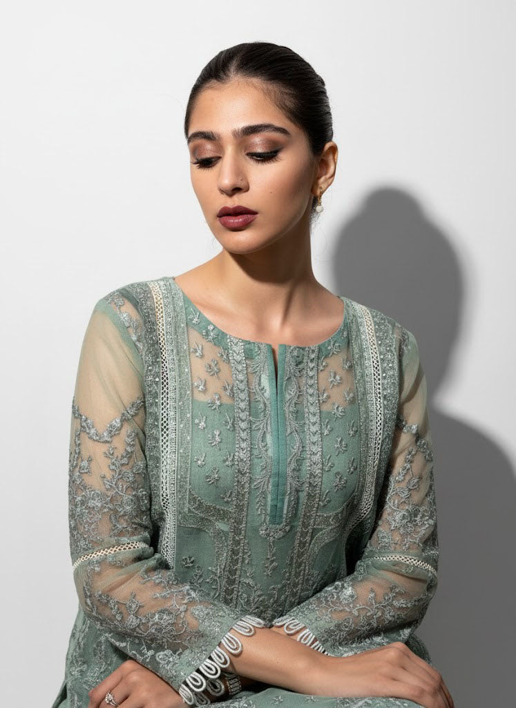 Soft Sage Green Organza