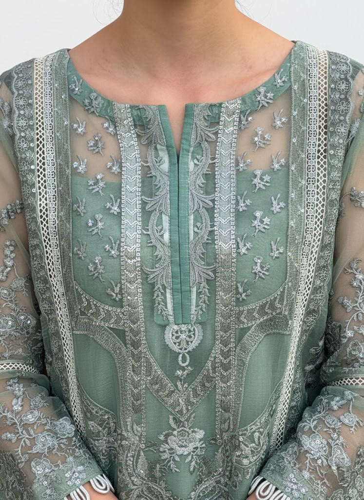 Soft Sage Green Organza