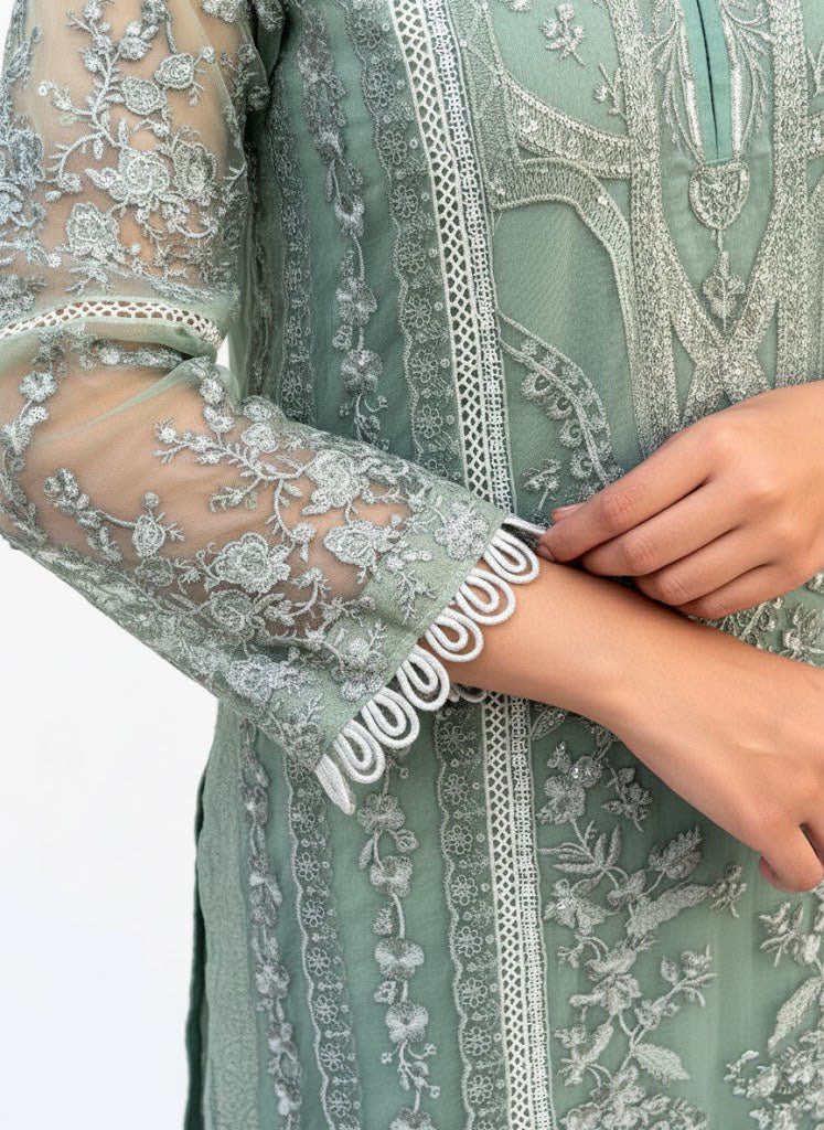 Soft Sage Green Organza